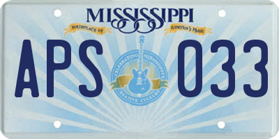 MS license plate APS033