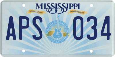 MS license plate APS034