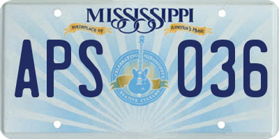 MS license plate APS036