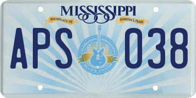 MS license plate APS038