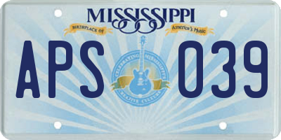 MS license plate APS039