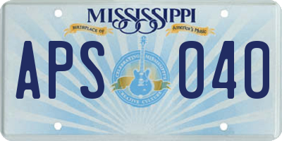 MS license plate APS040