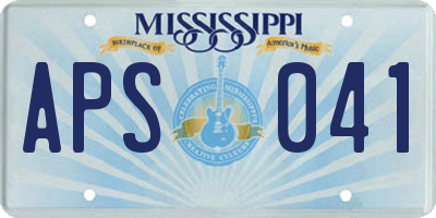 MS license plate APS041