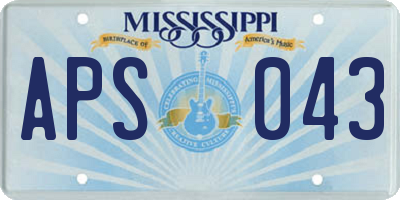 MS license plate APS043