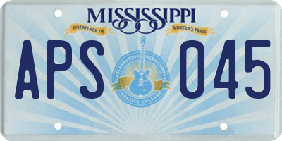 MS license plate APS045