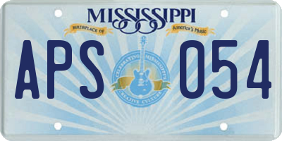 MS license plate APS054