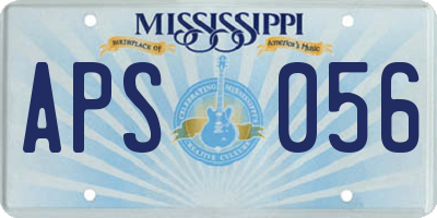 MS license plate APS056