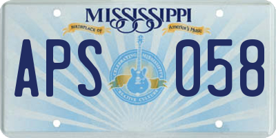MS license plate APS058