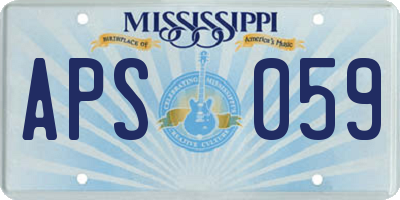 MS license plate APS059