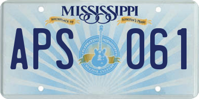 MS license plate APS061