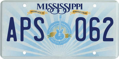 MS license plate APS062