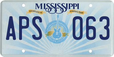 MS license plate APS063