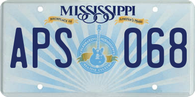 MS license plate APS068
