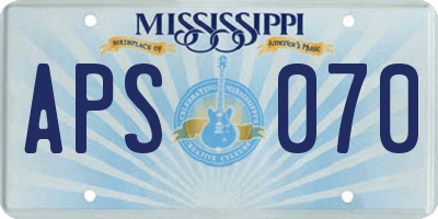 MS license plate APS070