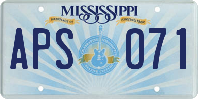 MS license plate APS071