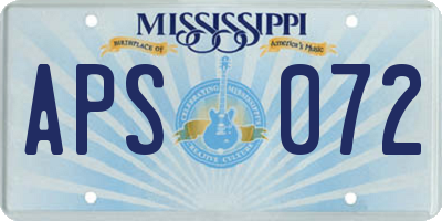 MS license plate APS072