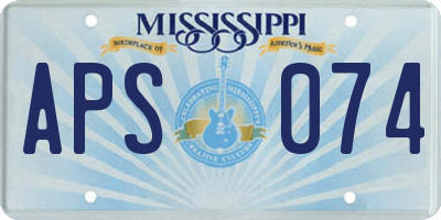 MS license plate APS074