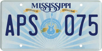 MS license plate APS075