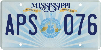 MS license plate APS076