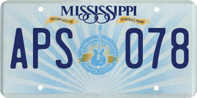 MS license plate APS078