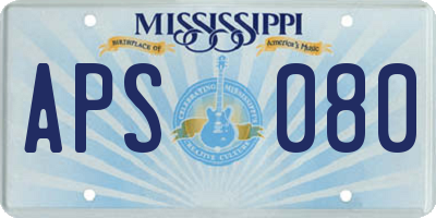 MS license plate APS080