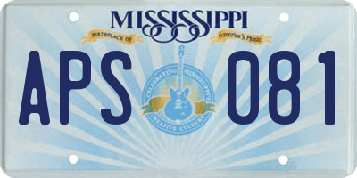 MS license plate APS081