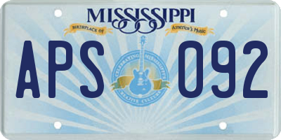 MS license plate APS092
