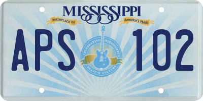 MS license plate APS102