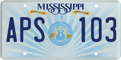 MS license plate APS103