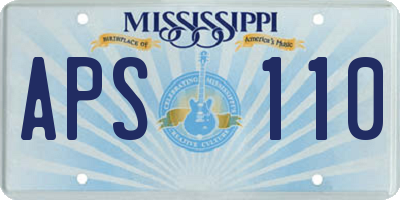 MS license plate APS110
