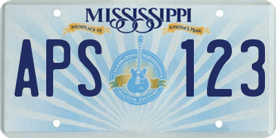 MS license plate APS123