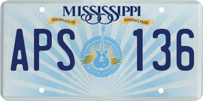 MS license plate APS136