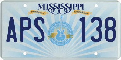 MS license plate APS138