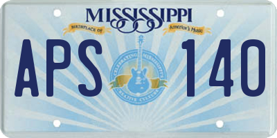 MS license plate APS140