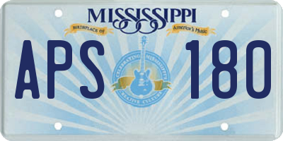 MS license plate APS180