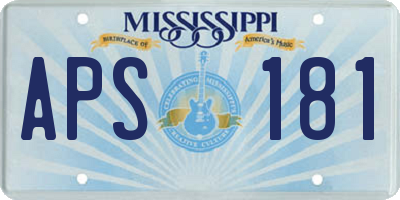 MS license plate APS181