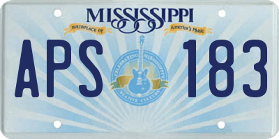 MS license plate APS183