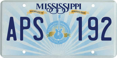 MS license plate APS192