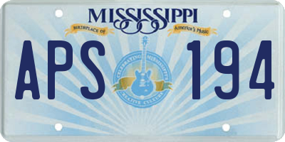 MS license plate APS194