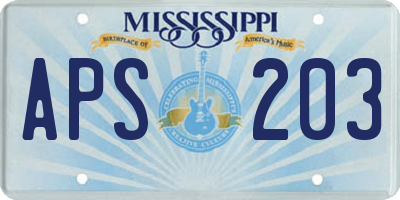 MS license plate APS203