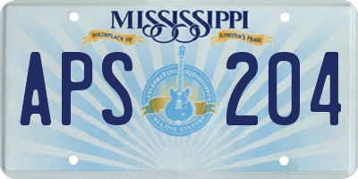 MS license plate APS204