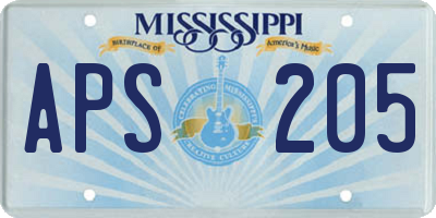 MS license plate APS205