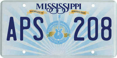 MS license plate APS208