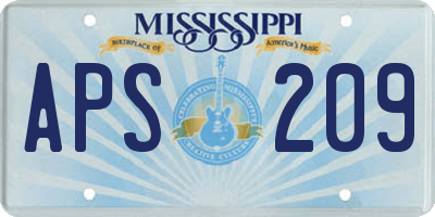 MS license plate APS209