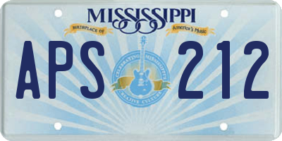MS license plate APS212