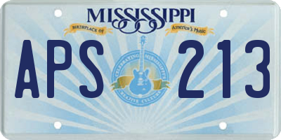MS license plate APS213