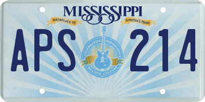 MS license plate APS214