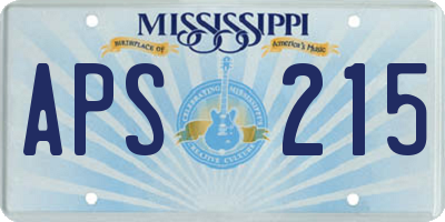 MS license plate APS215