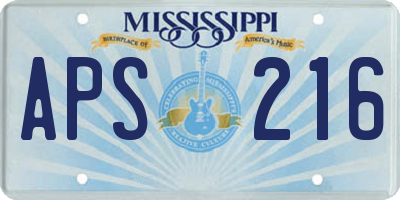 MS license plate APS216