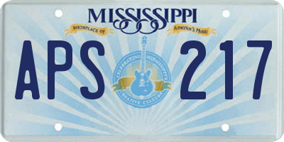 MS license plate APS217